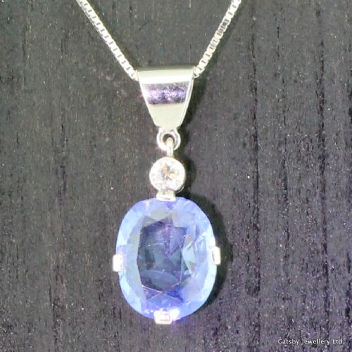 fig 1. Art Deco 5.00 Carat Sapphire & Diamond Pendant, circa 1935