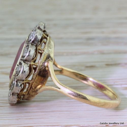 fig 2. Victorian 3.00 Carat Ruby & Diamond Cluster Ring, circa 1860