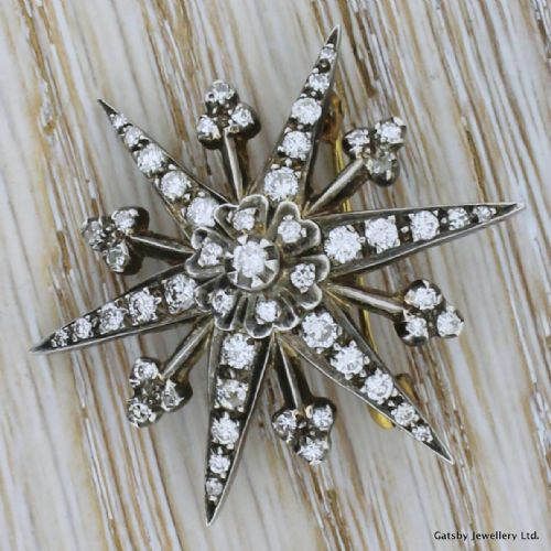 fig 1. Victorian 2.00 Carat Diamond Star Brooch, circa 1870
