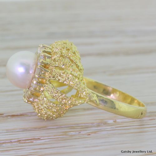 fig 2. Art Deco Pearl & Old Cut Diamond