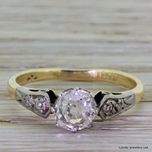 fig 1. Edwardian 0.84 Carat Old Mine Cut Diamond Engagement Ring, circa 1905