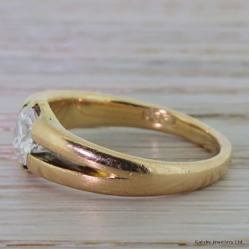 fig 2. Victorian 0.92 Carat Old Cut Diamond Gypsy Ring, circa 1900
