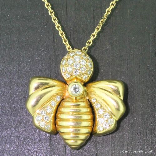 fig 1. CHAUMET Vintage 0.72 Carat Diamond Bumblebee Pendant, circa 1950
