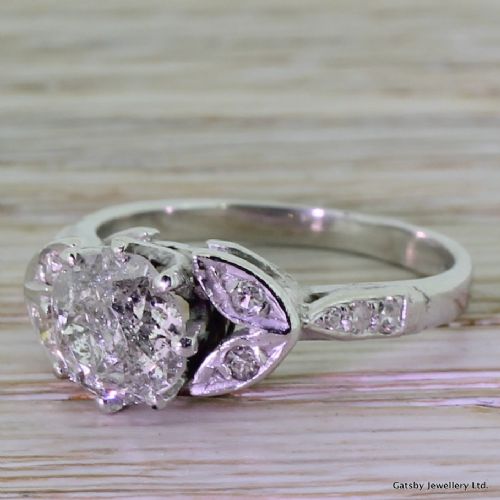 Art Deco 1.25 Carat Old Mine Cut Diamond Engagement Ring, Circa 1935
