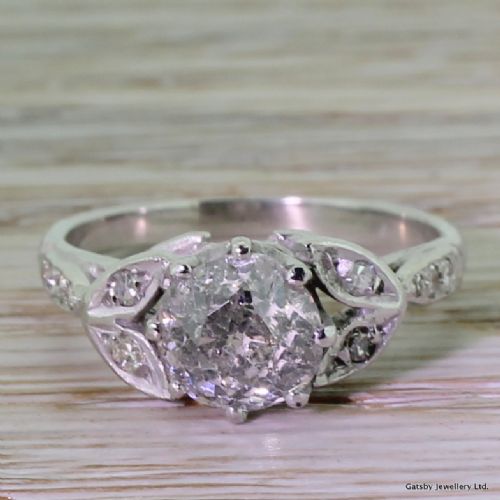 fig 1. Art Deco 1.25 Carat Old Mine Cut Diamond Engagement Ring, circa 1935