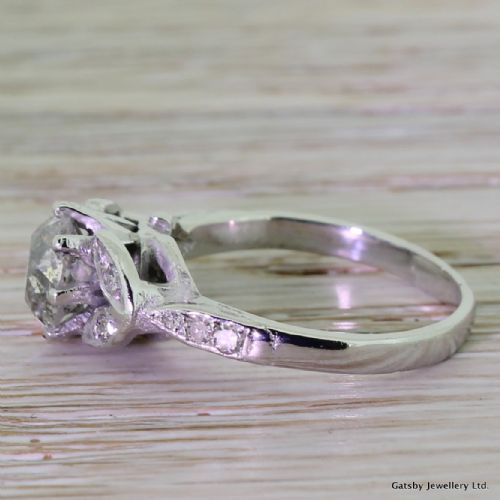 fig 2. Art Deco 1.25 Carat Old Mine Cut Diamond Engagement Ring, circa 1935