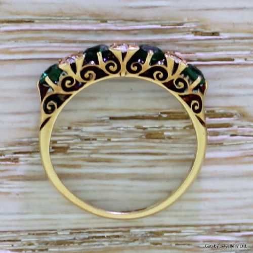 fig 3. Edwardian 0.90 Carat Colombian Emerald & Old Cut Diamond Ring, dated 1905