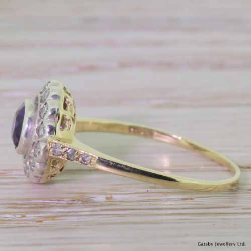 fig 2. Edwardian 0.50 Carat Amethyst & 0.40 Carat Diamond Target Ring, circa 1910