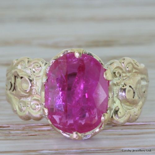 fig 1. Victorian 2.00 Carat Oval Cut Ruby Solitaire Ring, circa 1850