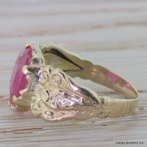 fig 2. Victorian 2.00 Carat Oval Cut Ruby Solitaire Ring, circa 1850