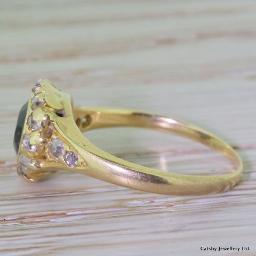 fig 2. Victorian 0.50 Carat Sapphire & 0.42 Carat Old Cut Diamond Ring, circa 1890