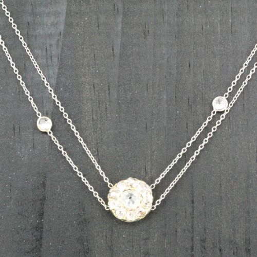 fig 1. Art Deco 0.90 Carat Old Cut Diamond Cluster Necklace, circa 1935