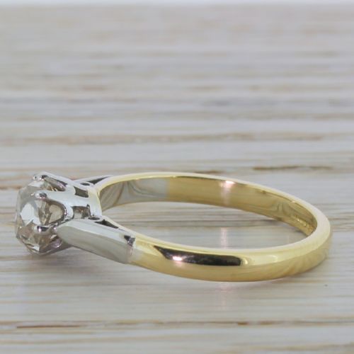 fig 2. Art Deco 1.26 Carat Old Mine Cut Diamond Engagement Ring, circa 1920