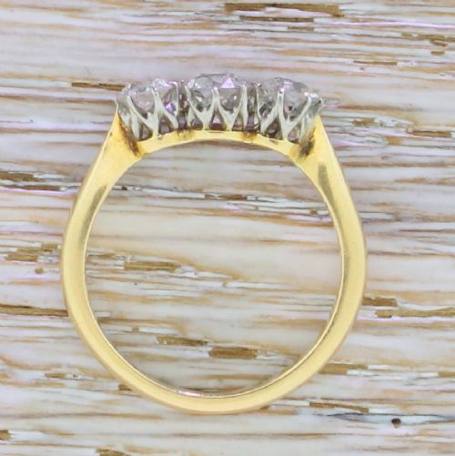 fig 3. Art Deco 1.30 Carat Old Cut Diamond Trilogy Ring, circa 1935