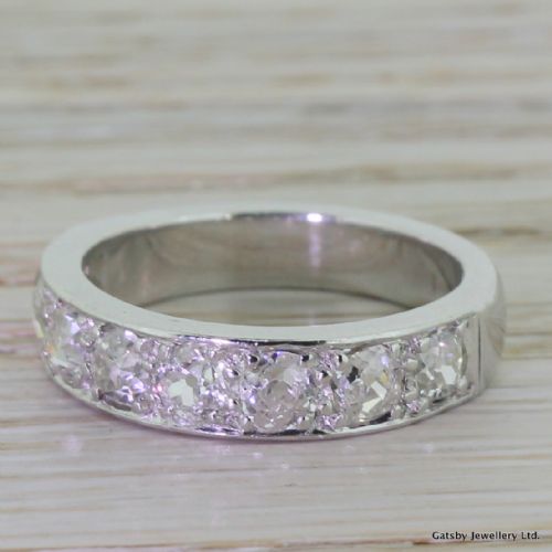 fig 1. Art Deco 1.60 Carat Old Cut Diamond Half Circle Band Ring, circa 1935