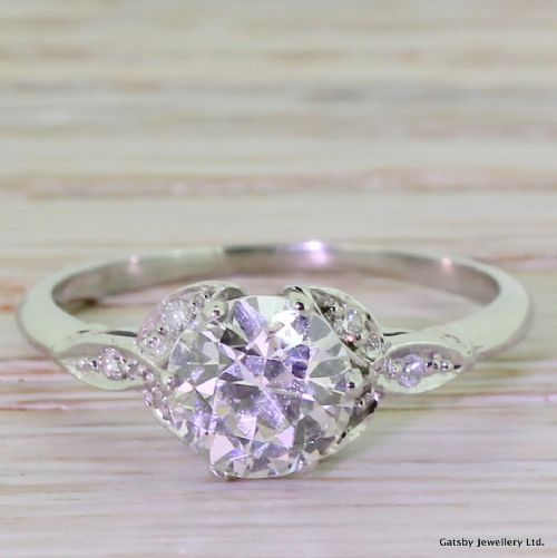 fig 1. Art Deco 1.19 Carat Old Cut Diamond