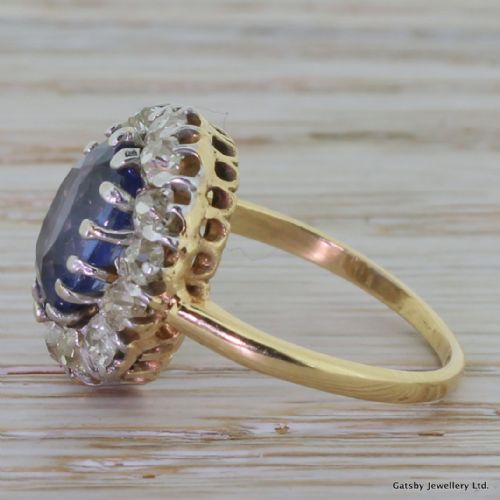 fig 2. Art Deco 4.00 Carat Sapphire & 1.75 Carat Old Cut Diamond Ring, circa 1935