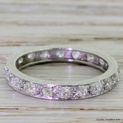 Art Deco 1.05 Carat Old Cut Diamond Full Eternity Band Ring, Circa 1920
