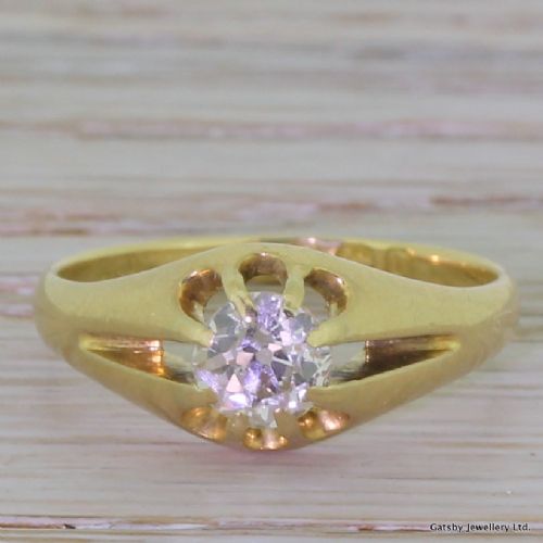 fig 1. Victorian 0.65 Carat Old Cut Diamond Ring, Birmingham, dated 1888