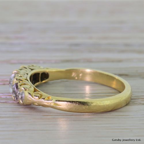 fig 2. Victorian 1.00 Carat Old Cut Diamond Five Stone Ring, circa 1900