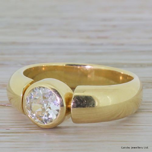 Victorian 1.00 Carat Old Cut Diamond Engagement Ring, Circa 1900
