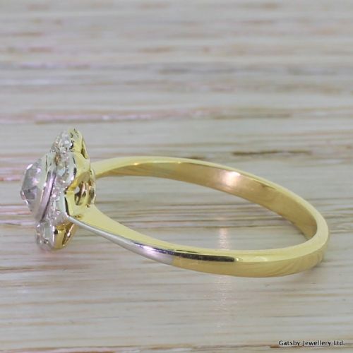 fig 2. Edwardian 0.90 Carat Old Mine Cut Diamond Cluster Ring, circa 1910
