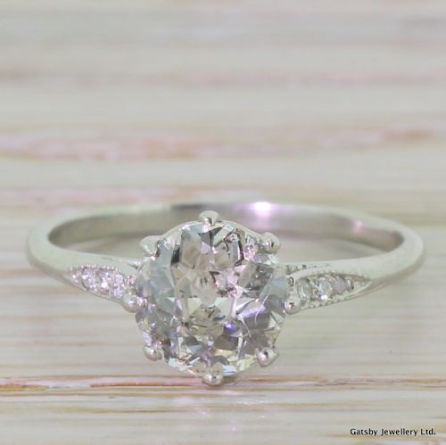 fig 1. Art Deco 1.17 Carat Old European Cut Diamond Engagement Ring, circa 1935
