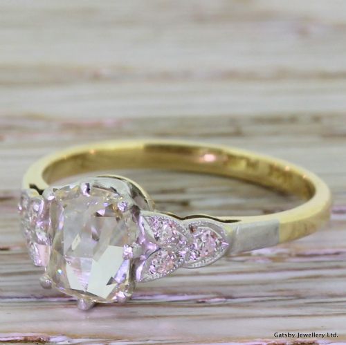 Art Deco 1.03 Carat Rose Cut Diamond Engagement Ring, Circa 1925
