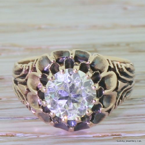fig 1. Early Victorian 1.50 Carat Old Cut Diamond Engagement Ring, circa 1850
