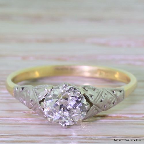 fig 1. Art Deco 0.72 Carat Old Cut Diamond Engagement Ring, circa 1920

