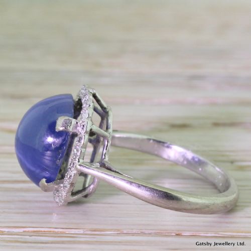 fig 2. Art Deco 5.81 Carat Star Sapphire & Old Cut Diamond Ring, circa 1935
