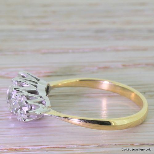 fig 2. Art Deco 2.00 Carat Old Cut Diamond Trilogy Ring, circa 1915
