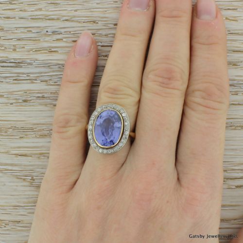 fig 4. Art Deco 8.80 Carat Ceylon Sapphire & Old Cut Diamond Ring, circa 1920

