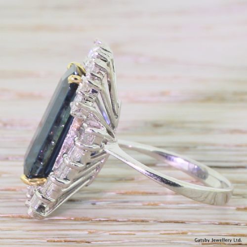 fig 2. Mid Century 5.96 Carat Sapphire & 1.36 Carat Diamond Ring, French, circa 1950

