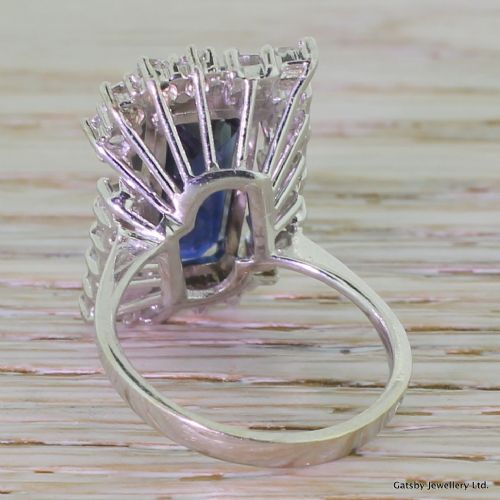fig 3. Mid Century 5.96 Carat Sapphire & 1.36 Carat Diamond Ring, French, circa 1950
