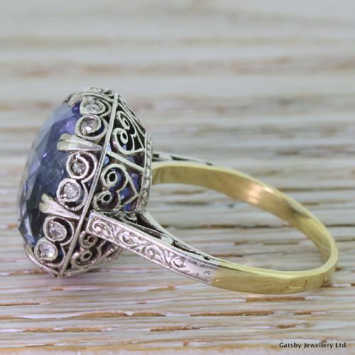 fig 2. Edwardian 15.79 Carat Natural Ceylon Sapphire Ring, circa 1910