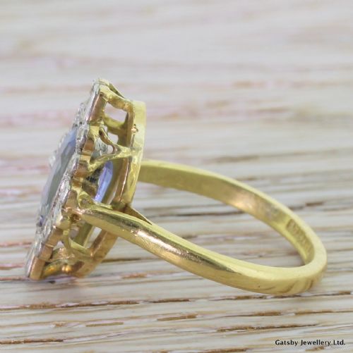 fig 2. Art Deco 2.93 Carat Sapphire & Baguette Cut Diamond Ring, circa 1935