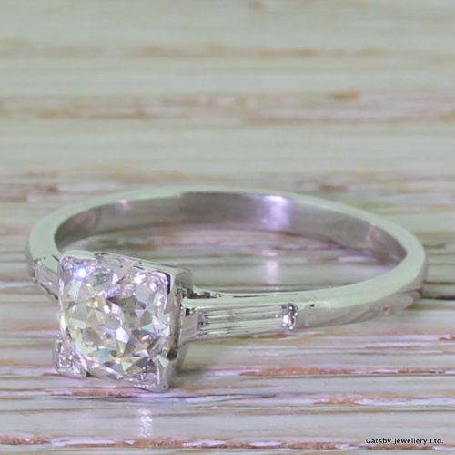 Art Deco 1.07 Carat Old Cut Diamond Engagement Ring, Circa 1925
