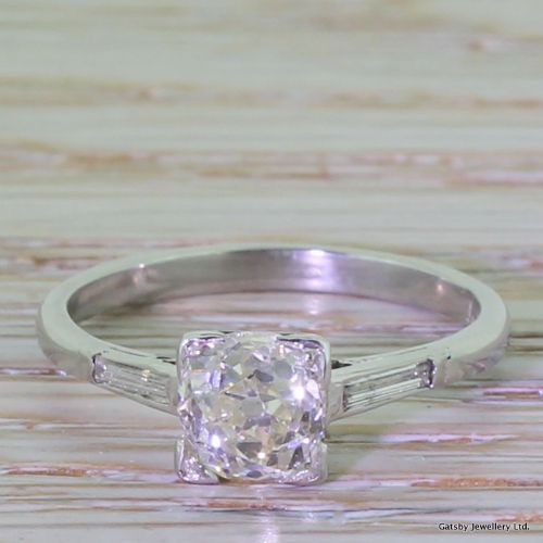 fig 1. Art Deco 1.07 Carat Old Cut Diamond Engagement Ring, circa 1925