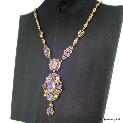 fig 1. Austro Hungarian Natural Sapphire & Pearl Necklace, circa 1910