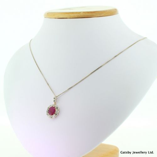 fig 1. Art Deco 2.00 Carat Ruby & 1.00 Carat Old Cut Diamond Pendant, circa 1935