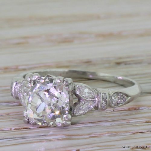 Art Deco 1.17 Carat Old Cut Diamond Engagement Ring, Circa 1915
