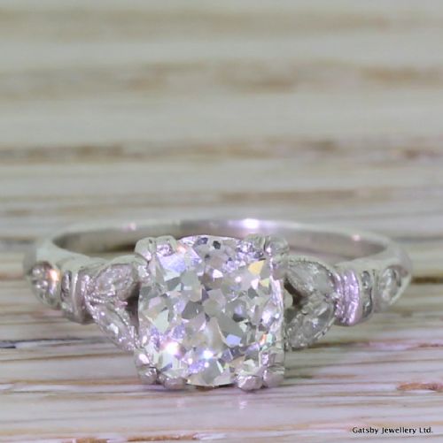 fig 1. Art Deco 1.17 Carat Old Cut Diamond Engagement Ring, circa 1915