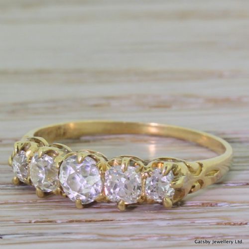 Victorian 1.20 Carat Old Cut Diamond Five Stone Ring, Circa 1900