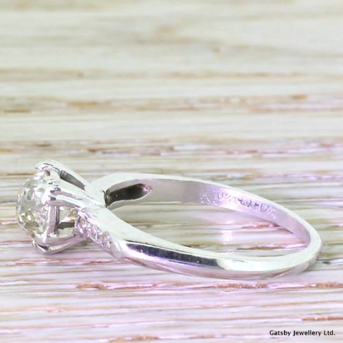 fig 2. Art Deco 1.01 Carat Old Mine Cut Diamond Engagement Ring, circa 1925