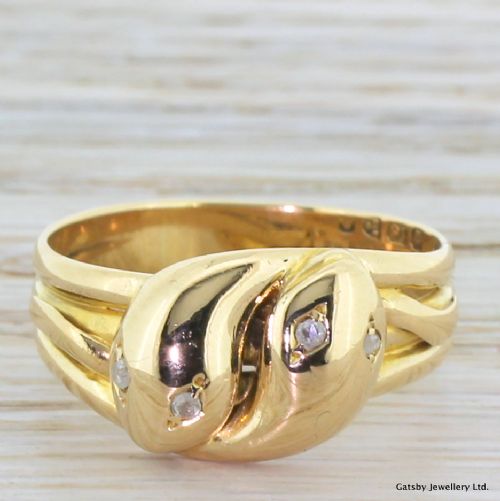 Edwardian Double Serpent Ring, Chester, 1903
