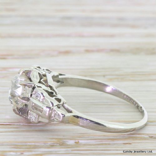 fig 2. Art Deco 1.10 Carat Old Cut Diamond Engagement Ring, circa 1935