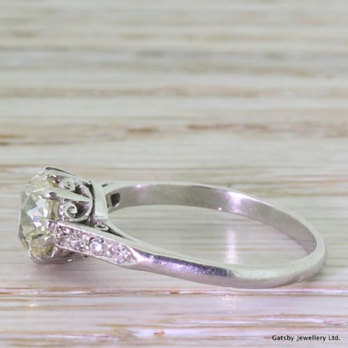 fig 2. Art Deco 1.23 Carat Old Cut Diamond Engagement Ring, circa 1930