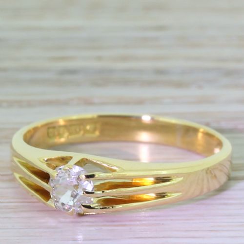 Art Deco 0.45 Carat Old Cut Diamond Ring, Dated 1919
