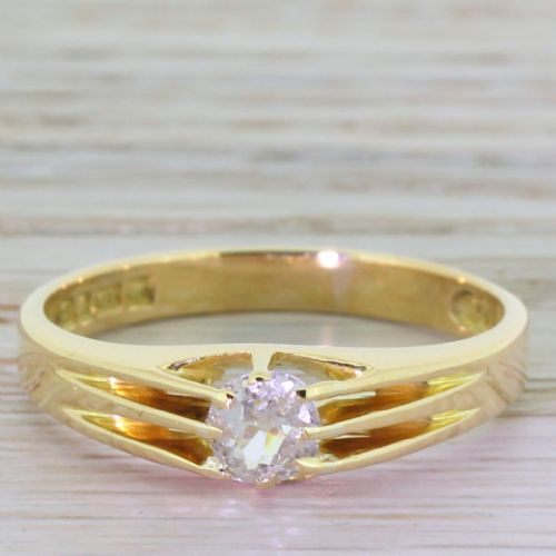 fig 1. Art Deco 0.45 Carat Old Cut Diamond Ring, dated 1919